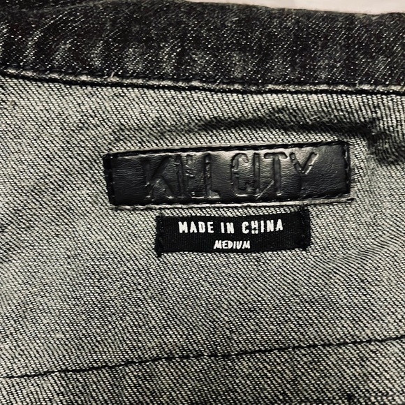 Kill City by Lip Service”LA MF’s” Zero Future Black Punk Denim Vest Women M - Picture 7 of 9